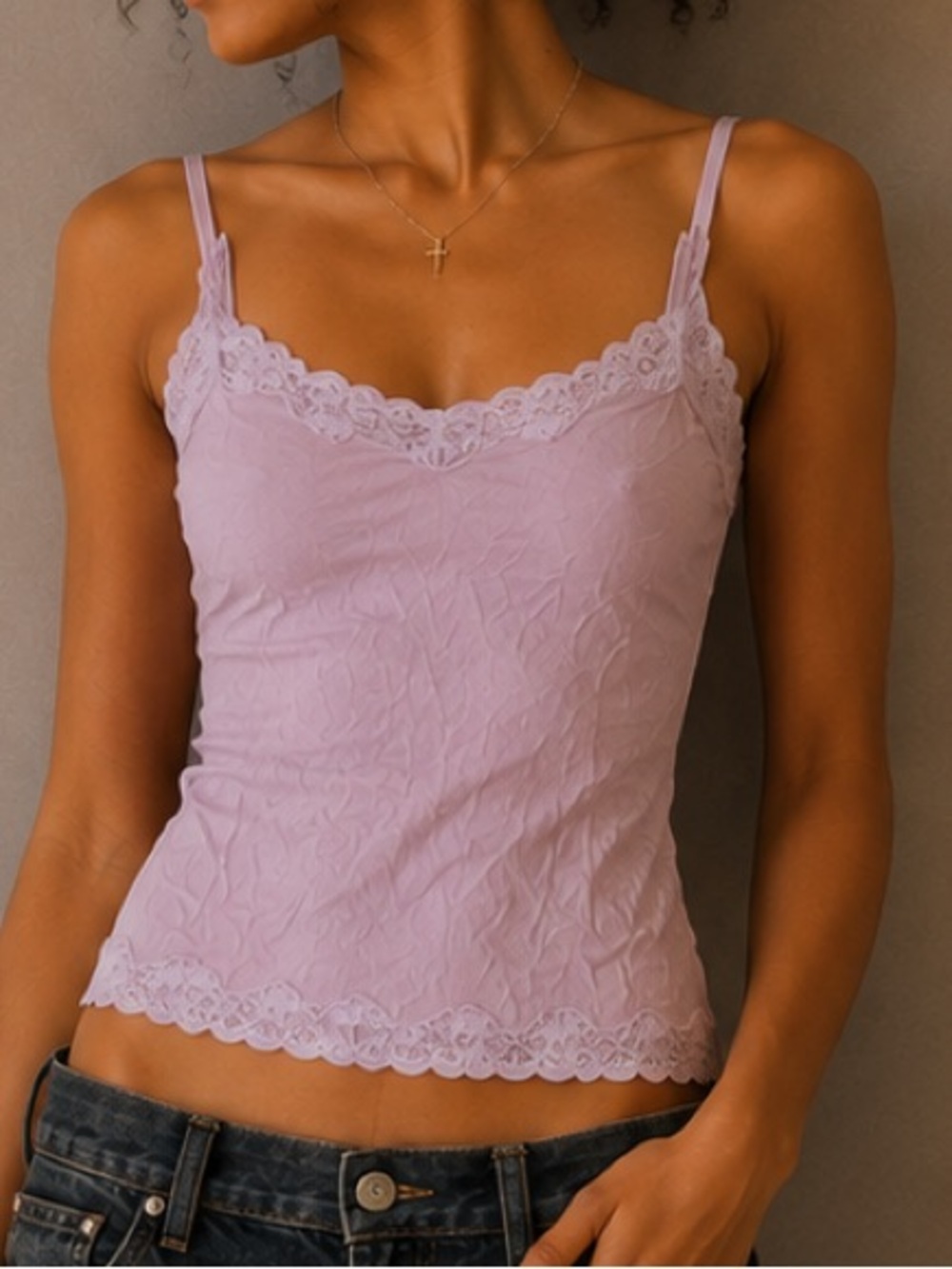 3/$25!!! Vintage Request Sparkle Lace Tank